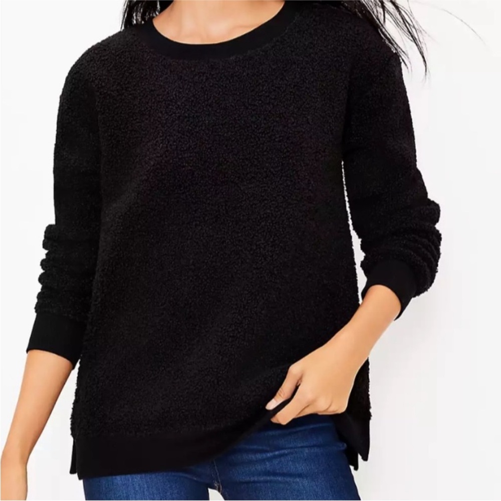 LOFT Sherpa Fleece Crew Neck Sweatshirt